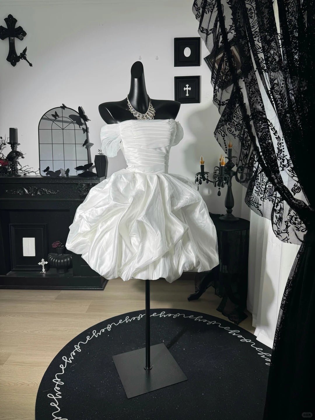 New Homecoming Dress Off the Shoulder Pleated Back to School Outfits Party Dress Birthday Dress Wedding Dress D7645