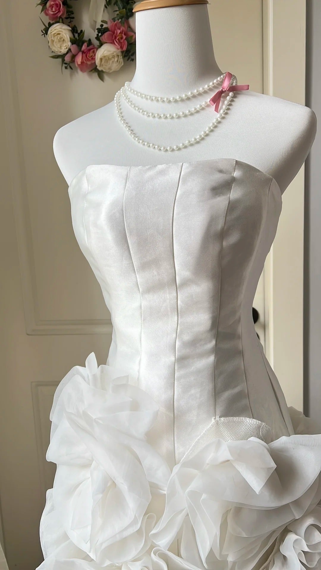 Elegant Homecoming Dress Strapless Tulle Cascade Back to School Outfits Party Dress  D6456