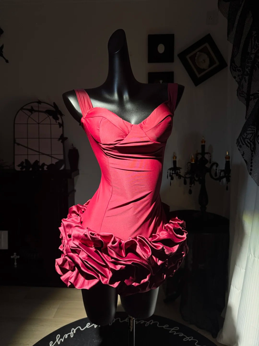 New Homecoming Dress V Neck Pleated Cascade Back to School Outfits Party Dress D7579