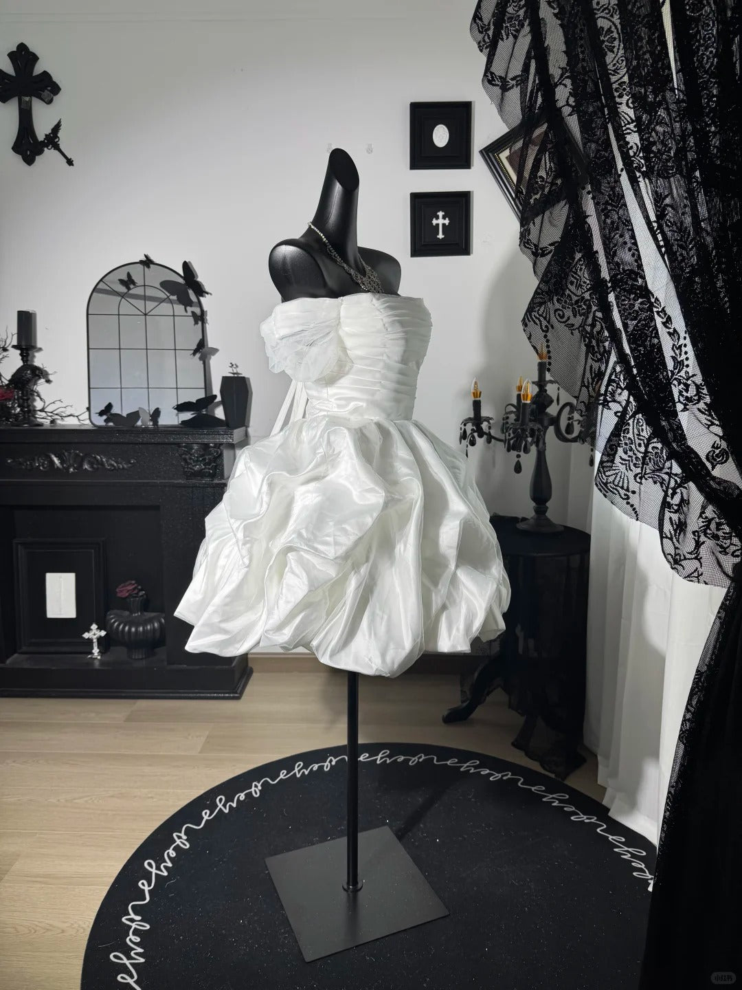 New Homecoming Dress Off the Shoulder Pleated Back to School Outfits Party Dress Birthday Dress Wedding Dress D7645