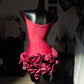 New Homecoming Dress V Neck Pleated Cascade Back to School Outfits Party Dress D7579