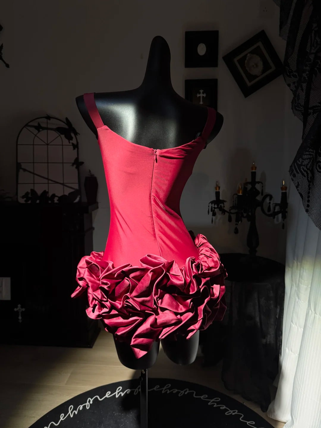 New Homecoming Dress V Neck Pleated Cascade Back to School Outfits Party Dress D7579
