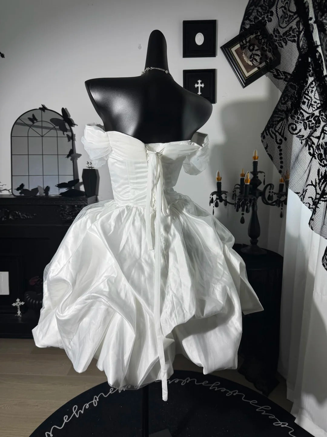 New Homecoming Dress Off the Shoulder Pleated Back to School Outfits Party Dress Birthday Dress Wedding Dress D7645