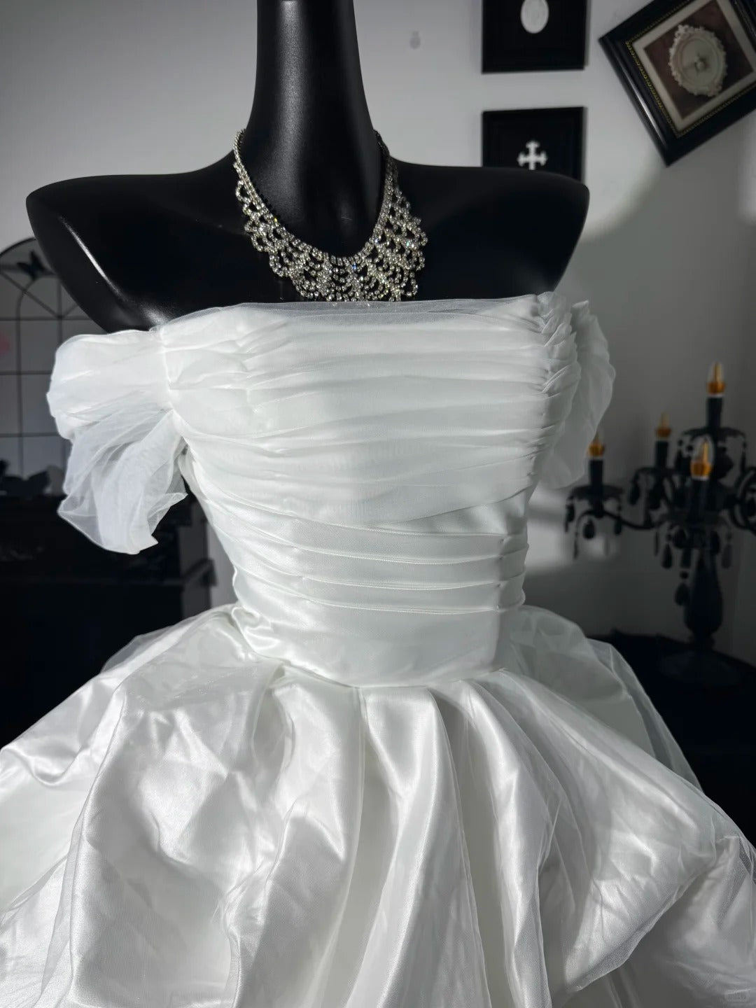 New Homecoming Dress Off the Shoulder Pleated Back to School Outfits Party Dress Birthday Dress Wedding Dress D7645