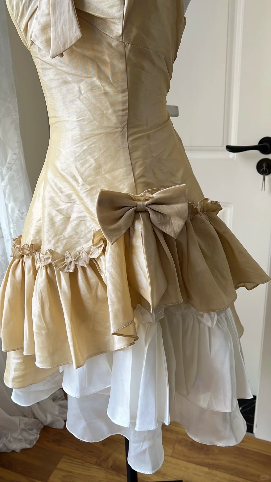 New Homecoming Dress Spaghetti Bowknot Back to School Outfits Party Dress  D6465