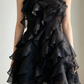 Charming Homecoming Dress Spaghetti Strap Tulle Cascade Back to School Outfits Party Dress  D7504