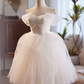 White Sweetheart Tulle Lace Short Prom Dress, White Homecoming Dress  MD7228