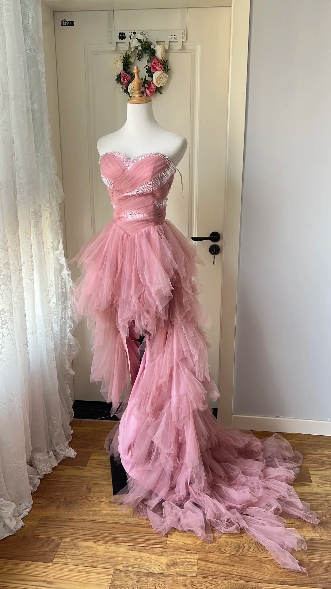 New Homecoming Dress Sweetheart Sequins Tulle Back to School Outfits Party Dress  D6466