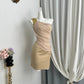 New Homecoming Dress One Shoulder Pleated Rinestone Two Pieces Back to School Outfits Party Dress D6940