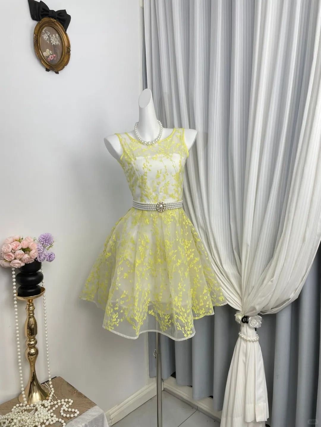 New Homecoming Dress Jewel Pearl Pleated Back to School Outfits Party Dress D6950