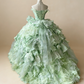Stunning Prom Dress Strapless Pleated Tiered Quinceanera Dress Ball Gown Evening Dress       D4356