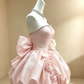 New Homecoming Dress Strapless Rinestone Sequins Flower Bowknot Back to School Outfits Party Dress Birthday Dress D7536