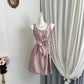New Homecoming Dress Jewel Pleated Bowknot Back to School Outfits Party Dress D6945