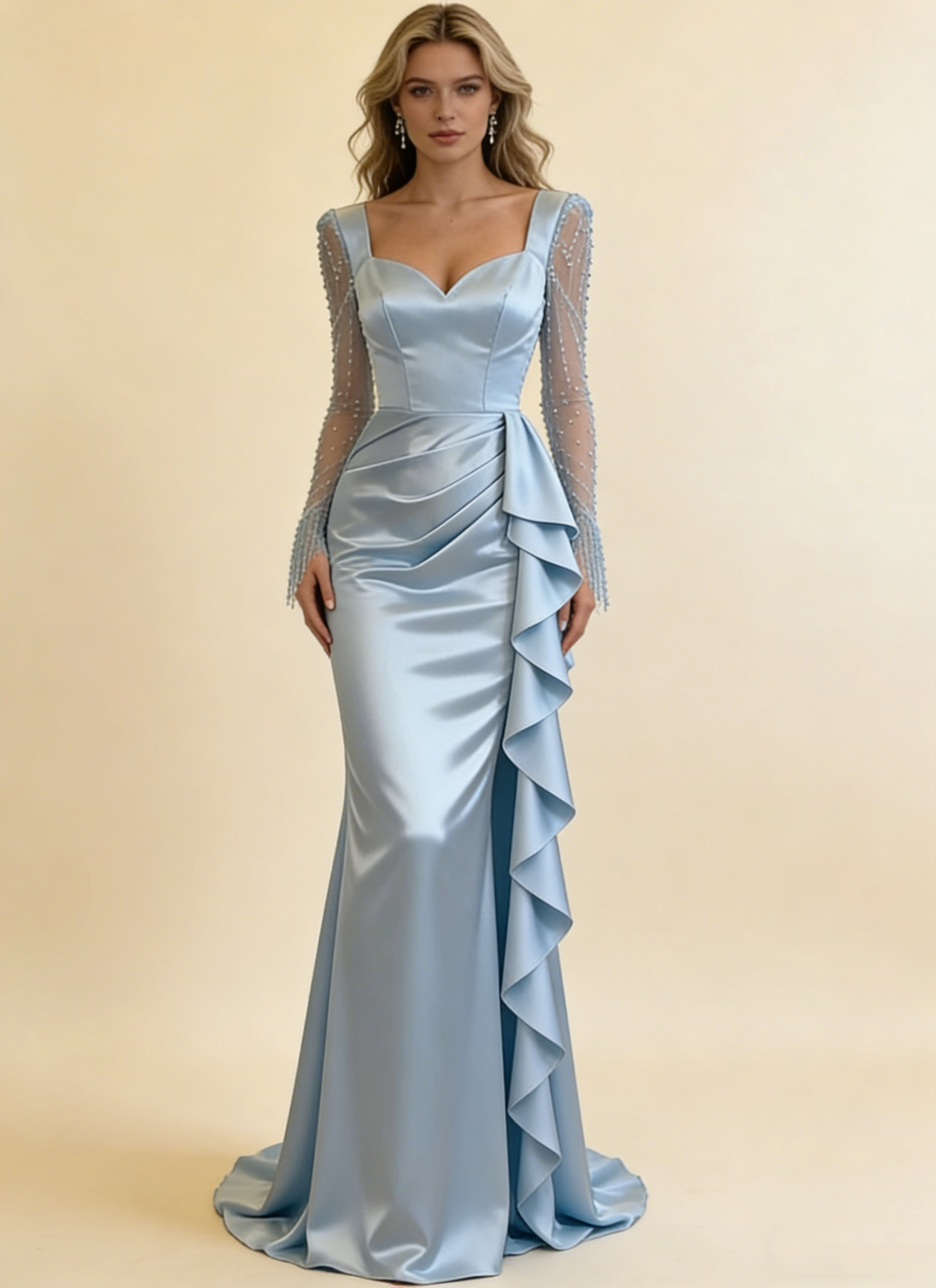 Robe de bal brillante à paillettes et col en cœur, robe de soirée sirène, robe de gala, robe de fête d'anniversaire, D3415