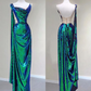 New Arrivals Green Straps Sequins Sheath Long Formal Prom Dress MD7364