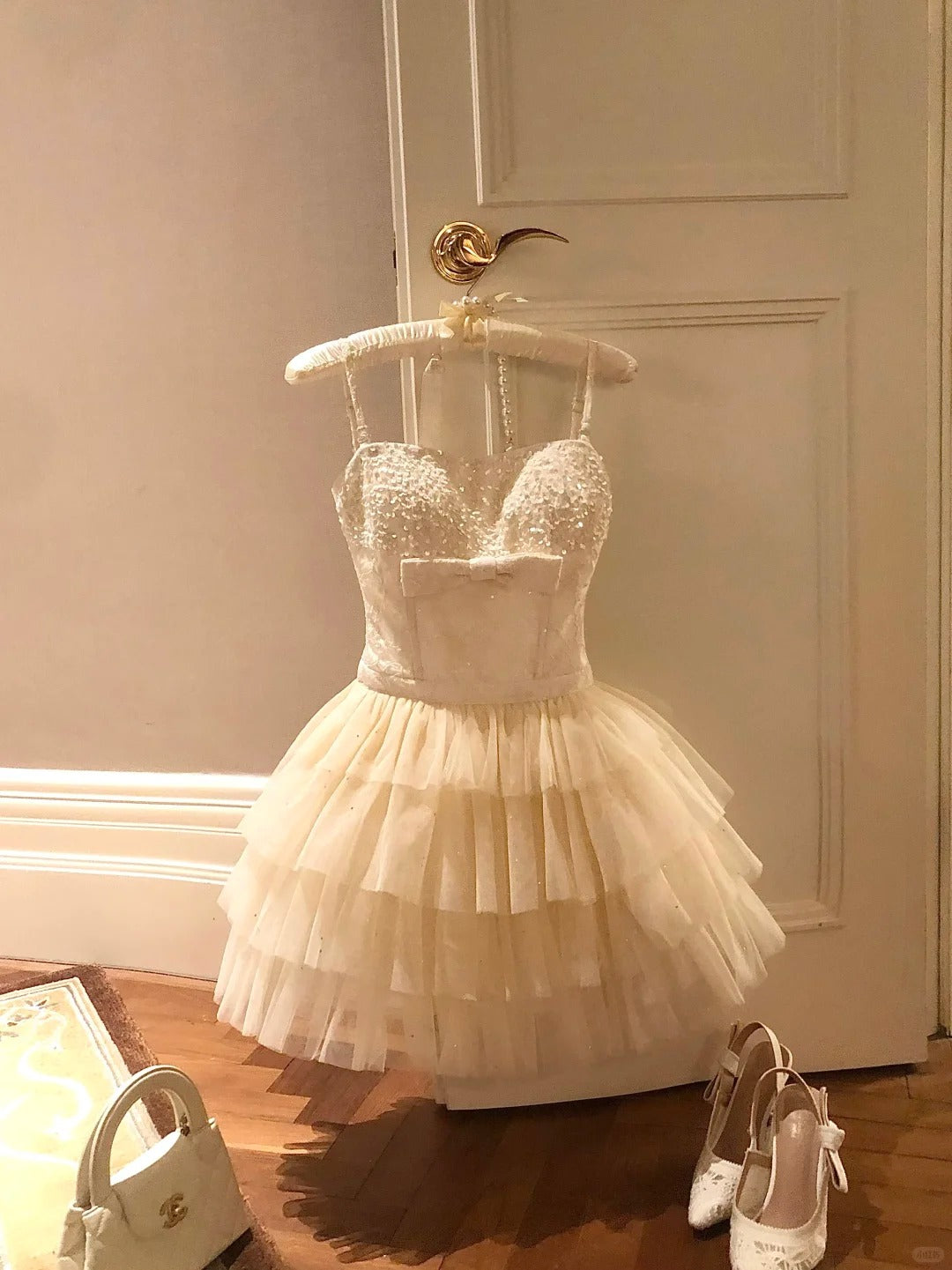 New Homecoming Dress Sweetheart Tulle Bowknot Dress Back to School Outfits Party Dress  D6398