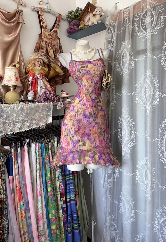 Artistic Homecoming Dress Spaghetti Strap Prom Dress Back to School Outfits Party Dress  D6178