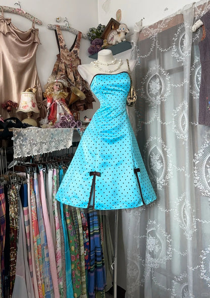New Homecoming Dress Strapless Slit Bowknot Prom Dress Back to School Outfits Party Dress  D6179