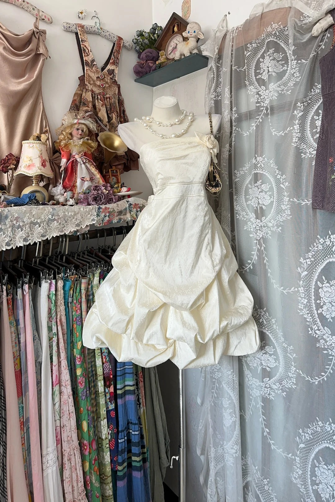 Elegant Homecoming Dress Strapless Flower Bowknot  Cascade Prom Dress Back to School Outfits Party Dress  D6187