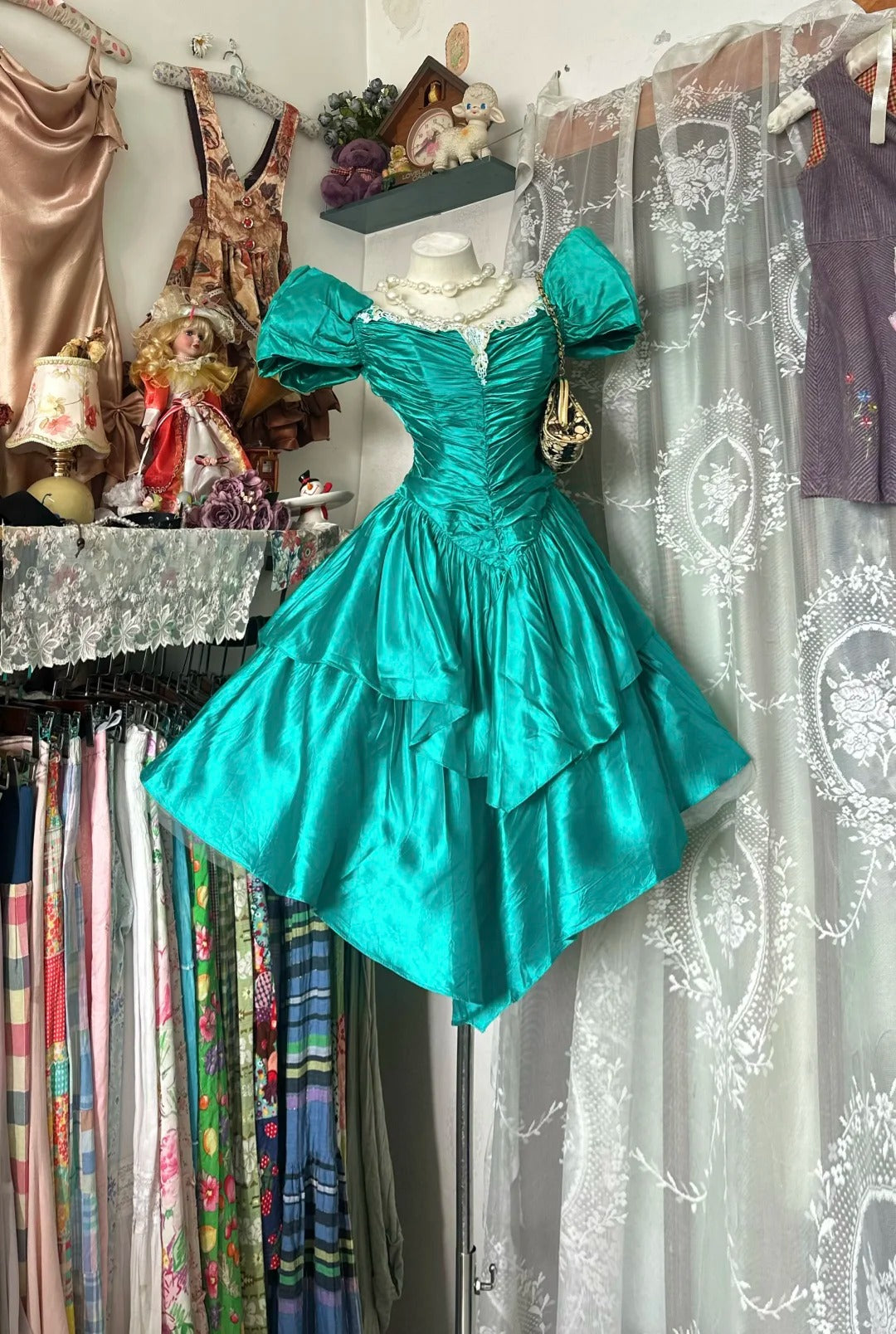 Pretty Homecoming Dress Square Pleated Lace Cascade Prom Dress Back to School Outfits Party Dress  D6182