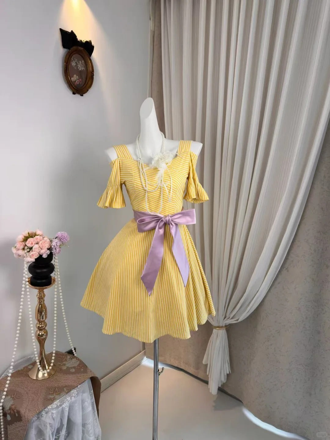 New Homecoming Dress Off the Shoulder Bowknot Pleated Tulle Back to School Outfits Party Dress D6908