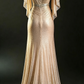 Champagne Gold A-Line Beading Elegant Long Formal Prom Dress Evening Gown, D830