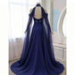 Purple Sweetheart A-Line Chiffon Long Party Dress Vintage Evening Dress, D784
