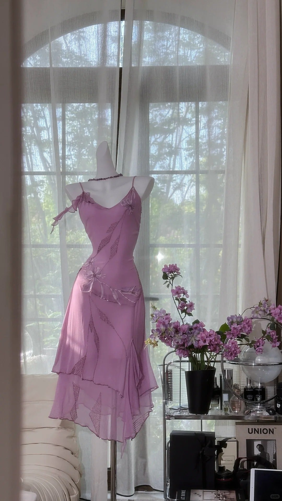 Charming Homecoming Dress Spaghetti Strap Beading Dress Back to School Outfits Party Dress  D6413