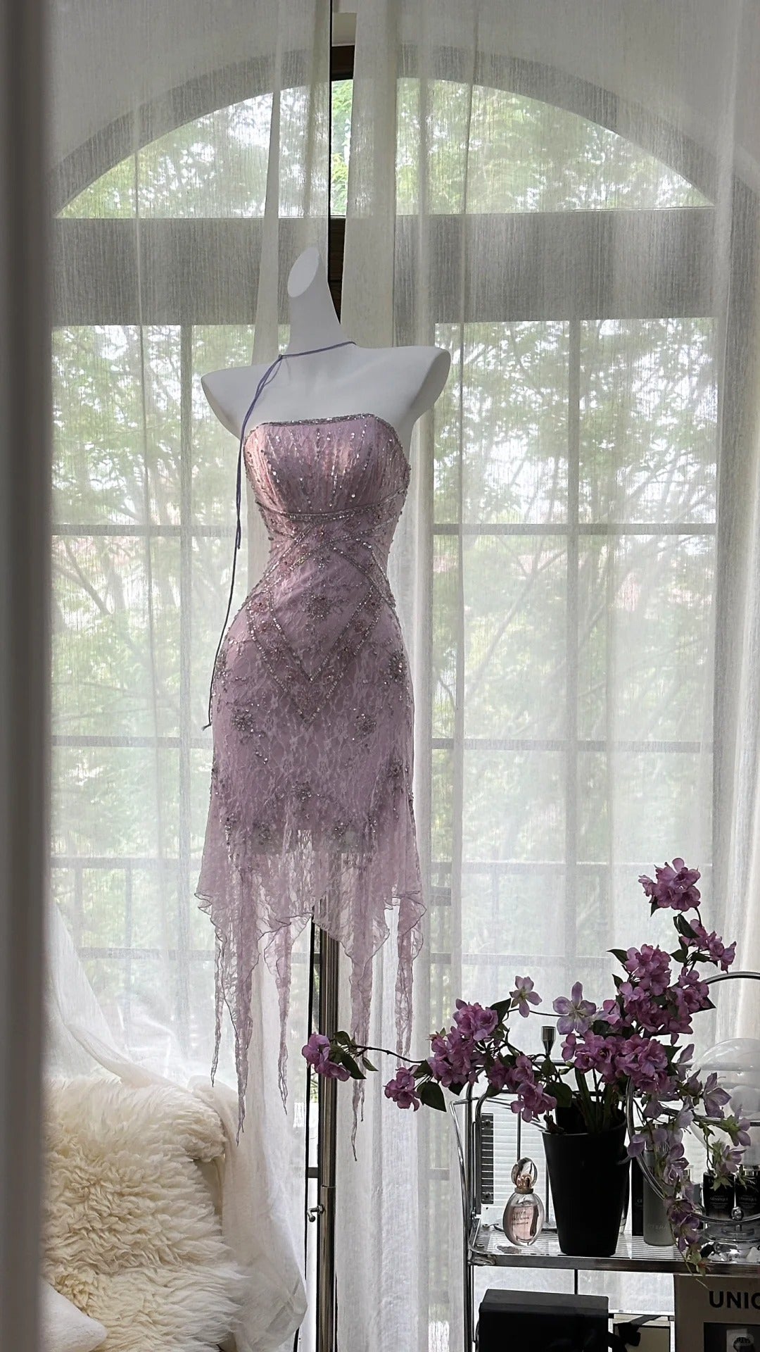 Stunning Homecoming Dress Strapless Beading Tulle Dress Back to School Outfits Party Dress  D6416