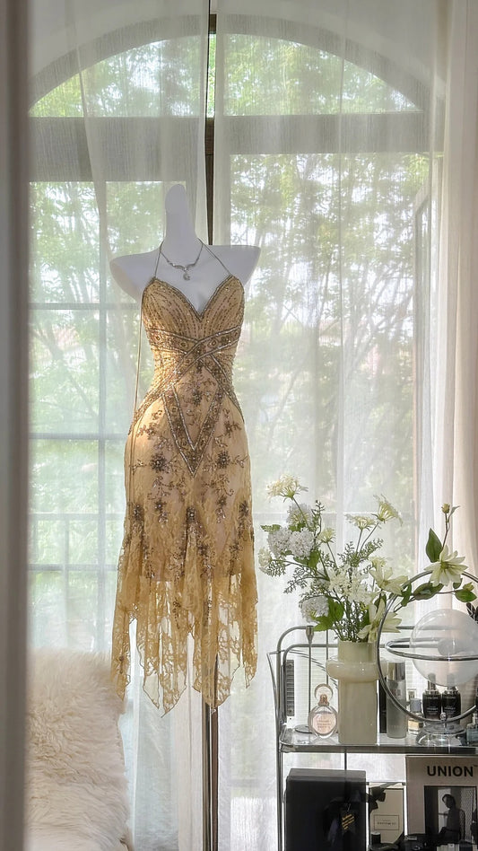 Stunning Homecoming Dress V Neck Beading Tulle Dress Back to School Outfits Party Dress  D6417