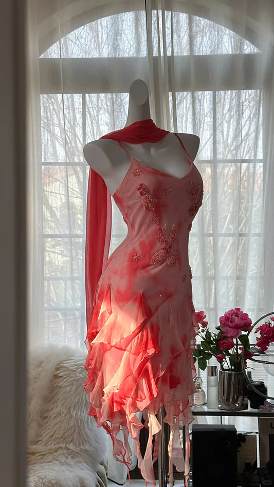 Pretty Homecoming Dress V Neck Applique Beading Tulle Dress Back to School Outfits Party Dress D6420