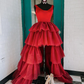 Burgundy tulle long A line prom dress evening dress M2097