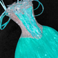 Gorgeous Sparkling Blue-green Sequin A-Line Design Evening Dress Prom Dresses D1644