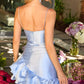 Unique Homecoming Dress Spaghetti Strap Flower Back to School Outfits Party Dress D7806
