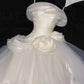 Elegant Spaghetti Strap A Line Flower Tulle Long Prom Dress Wedding Dress D6396