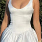 Charming Homecoming Dress Square Pleated Bowknot Back to School Outfits Party Dress  D7324