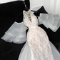 Elegant Ivory Applique Design Mermaid Wedding Dress Prom Dress Evening Dress D1685