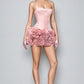 Unique Homecoming Dress Halter Flower Cascade Two Pieces Back to School Outfits Party Dress D7796