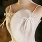 Unique Homecoming Dress Spaghetti Strap Tulle Bowknot Pearl Back to School Outfits Party Dress  D7676