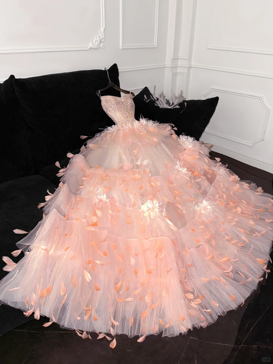 Gorgeous Shiny Beaded Sweetheart Princess Dress A-Line Floor-length Evening Dress Prom Dresses D1664