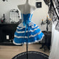 New Homecoming Dress Strapless Cascade Back to School Outfits Party Dress D7603