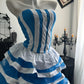 New Homecoming Dress Strapless Cascade Back to School Outfits Party Dress D7603