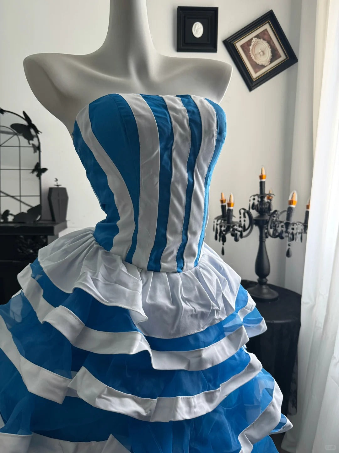 New Homecoming Dress Strapless Cascade Back to School Outfits Party Dress D7603