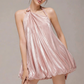 Charming Homecoming Dress Halter Pleated Back to School Outfits Party Dress  D7380
