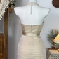 Elegant Homecoming Dress Strapless Rinestone Pleated Back to School Outfits Party Dress  D6532