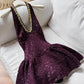Beautiful Homecoming Dress Halter Rinestone Sequins Pleated Back to School Outfits Party Dress D7159