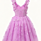 Lovely Homecoming Dress V Neck Bowknot Butterfly Tulle Back to School Outfits Party Dress D7521