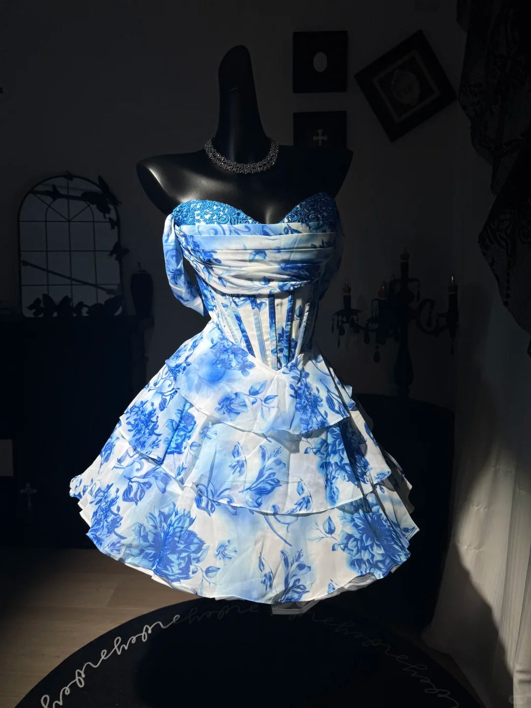 New Homecoming Dress Applique Cascade Sweetheart Back to School Outfits Party Dress D7590