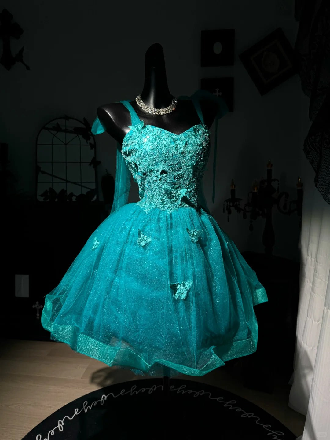 New Homecoming Dress Sweetheart Sequins Appplique Butterfly Tulle Back to School Outfits Party Dress Birthday Dress D7575