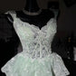 New Homecoming Dress V Neck Lace Applique Cascade Back to School Outfits Party Dress D7571
